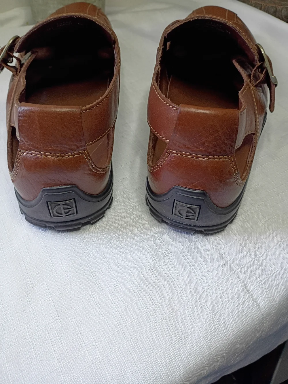 Cole Haan Tucker Sandals Men's Brown Leather Fisherman  Slip-On Shoes Size 11.5